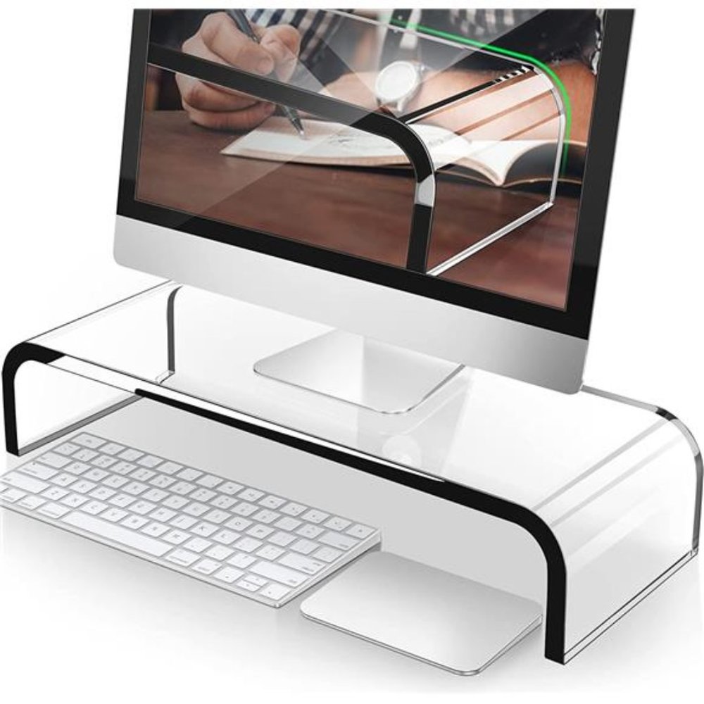 Acrylic Monitor Stand, Large Size Monitor Riser/Computer Stand - Picture 2 of 6